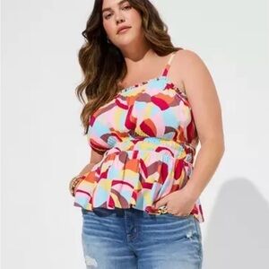 Torrid Multicolor Abstract Camisole Top